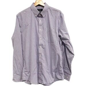 Nordstrom - Trim fit men's blue & purple button up dress shirt 16 1/2 36-37